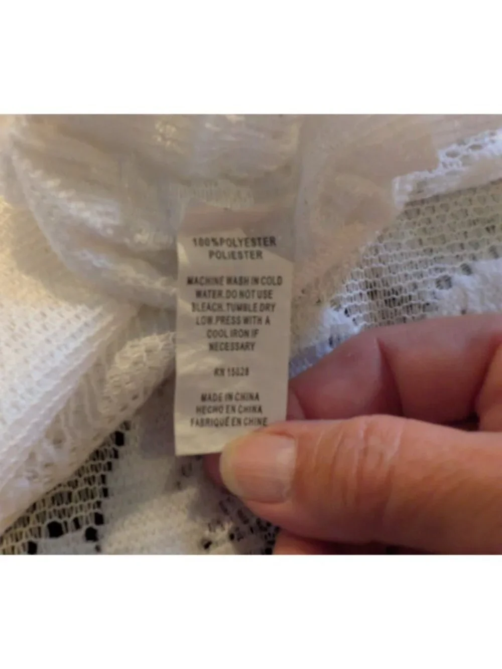 Vtg Lace Curtains Cafe Panels Attached Valance Set of 2 White Floral Roses 36